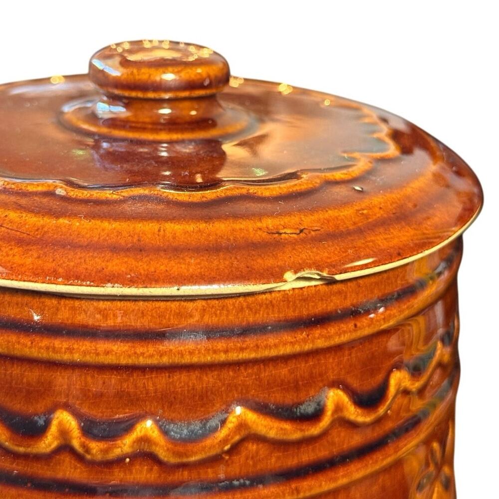 Vintage Marcrest Daisy and Dot Brown Stoneware Cookie Jar 1950s Oven Proof - Picture 7 of 9